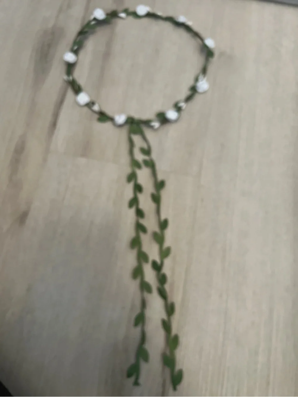 Dainty Flower Crown with Falling Leaves - Off White Fairy Headband Flower Girl